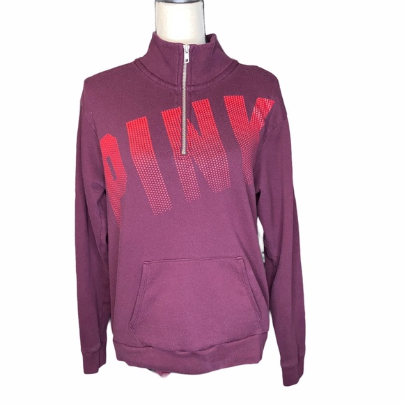 PINK Victoria's Secret Tops - PINK Victoria’s Secret Logo Maroon Quarter Zip